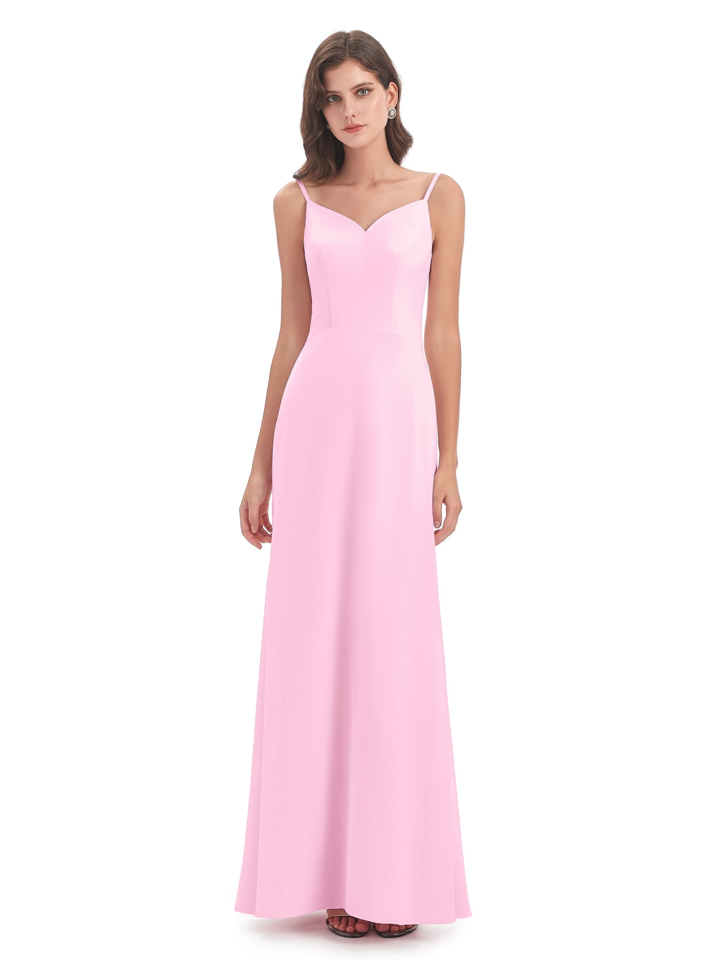 Tara Trumpet Spaghetti Straps Chiffon Long Bridesmaid Dresses