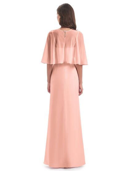 Tara Trumpet Spaghetti Straps Chiffon Long Bridesmaid Dresses