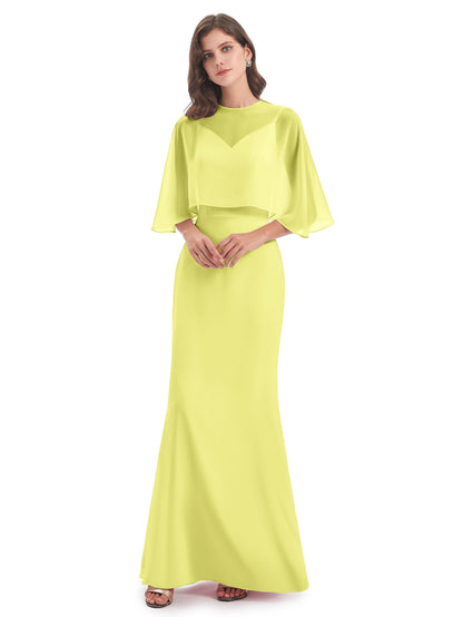 Tara Trumpet Spaghetti Straps Chiffon Long Bridesmaid Dresses