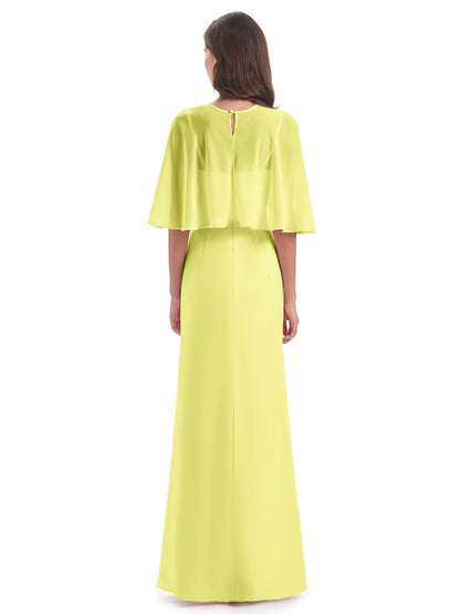 Tara Trumpet Spaghetti Straps Chiffon Long Bridesmaid Dresses