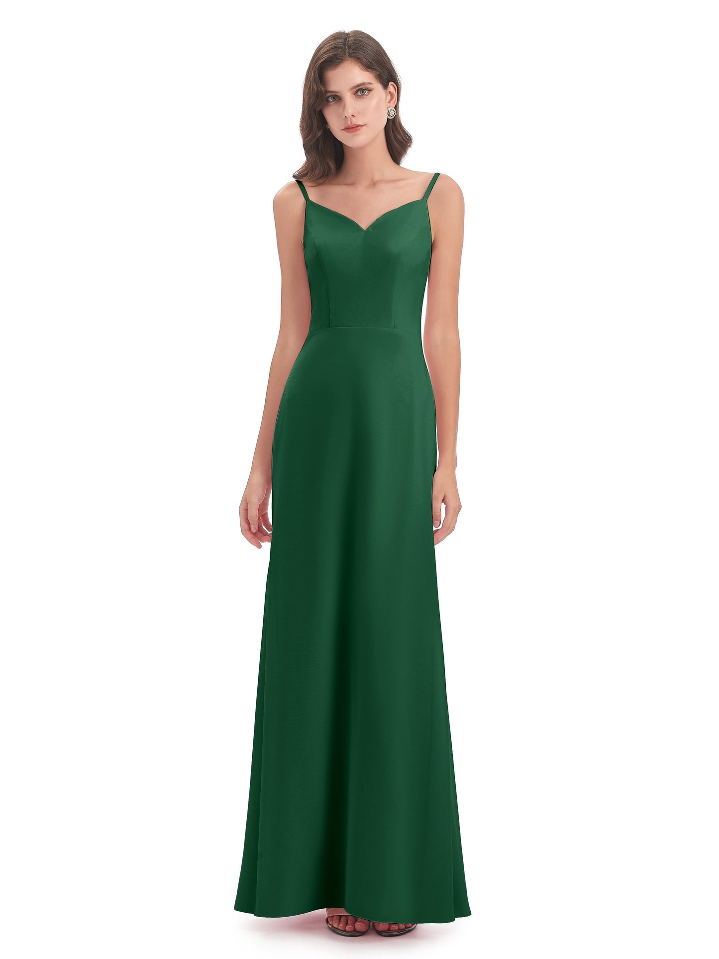 Tara Trumpet Spaghetti Straps Chiffon Long Bridesmaid Dresses