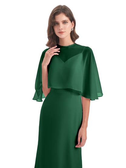 Tara Trumpet Spaghetti Straps Chiffon Long Bridesmaid Dresses