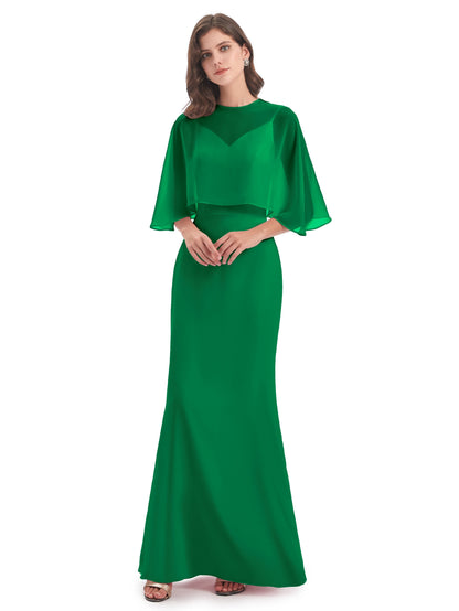Tara Trumpet Spaghetti Straps Chiffon Long Bridesmaid Dresses