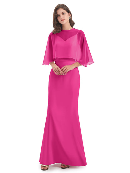 Tara Trumpet Spaghetti Straps Chiffon Long Bridesmaid Dresses