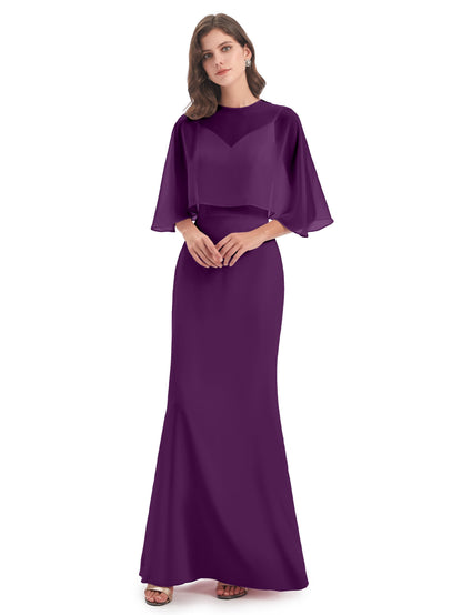 Tara Trumpet Spaghetti Straps Chiffon Long Bridesmaid Dresses
