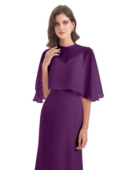 Tara Trumpet Spaghetti Straps Chiffon Long Bridesmaid Dresses