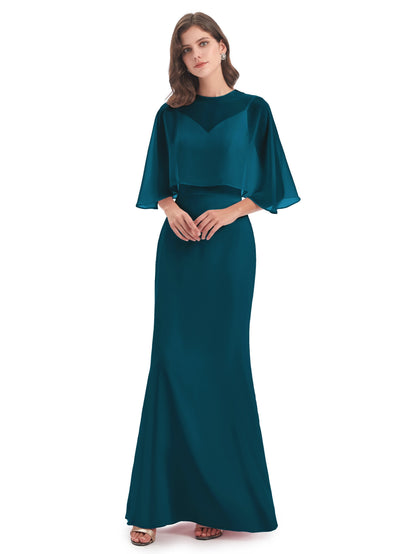 Tara Trumpet Spaghetti Straps Chiffon Long Bridesmaid Dresses