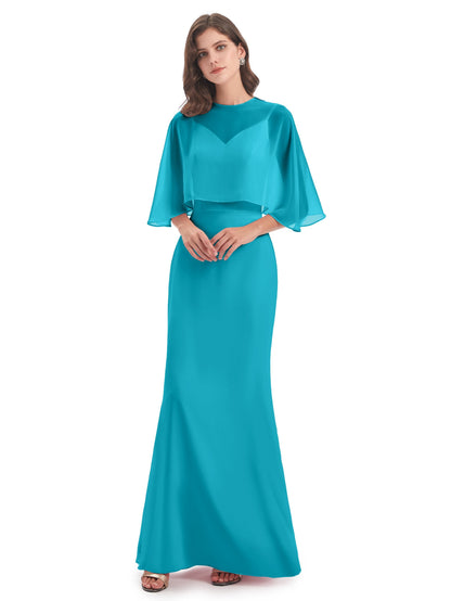 Tara Trumpet Spaghetti Straps Chiffon Long Bridesmaid Dresses