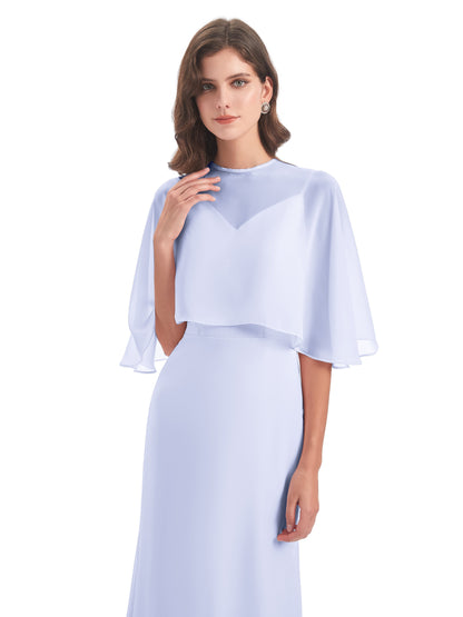 Tara Trumpet Spaghetti Straps Chiffon Long Bridesmaid Dresses