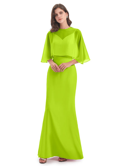 Tara Trumpet Spaghetti Straps Chiffon Long Bridesmaid Dresses