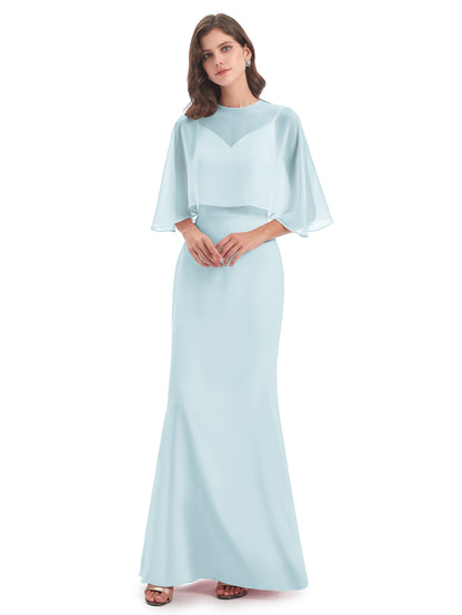 Tara Trumpet Spaghetti Straps Chiffon Long Bridesmaid Dresses