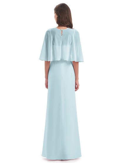 Tara Trumpet Spaghetti Straps Chiffon Long Bridesmaid Dresses