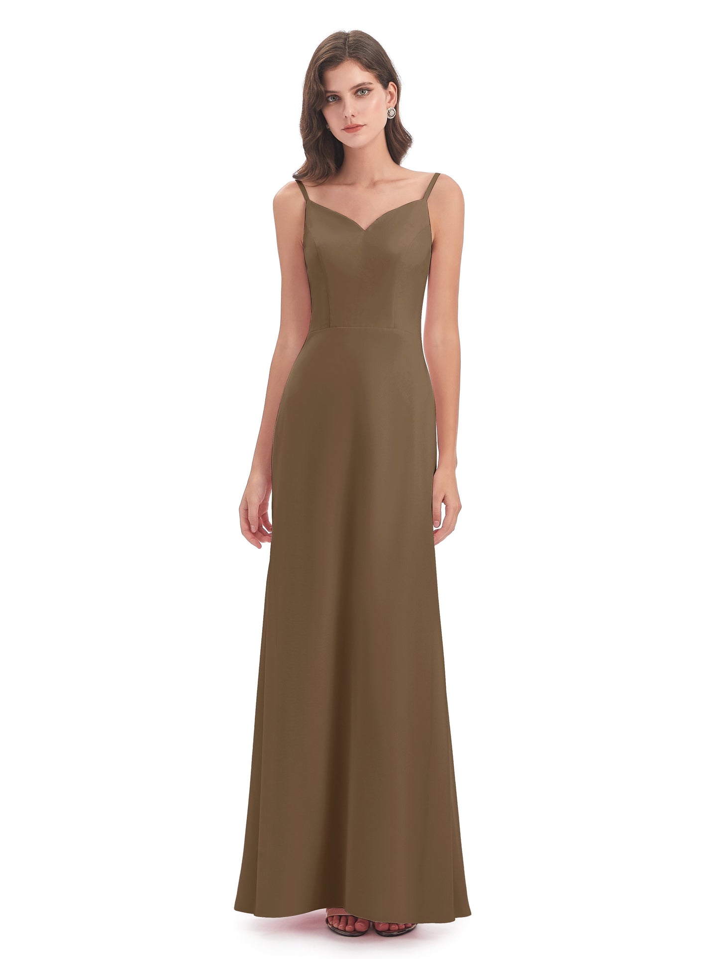 Tara Trumpet Spaghetti Straps Chiffon Long Bridesmaid Dresses