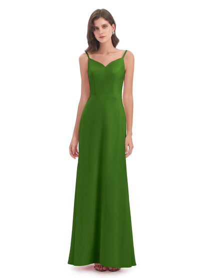 Tara Trumpet Spaghetti Straps Chiffon Long Bridesmaid Dresses