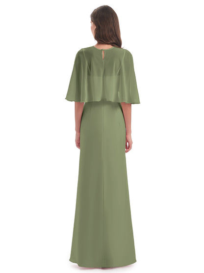 Tara Trumpet Spaghetti Straps Chiffon Long Bridesmaid Dresses
