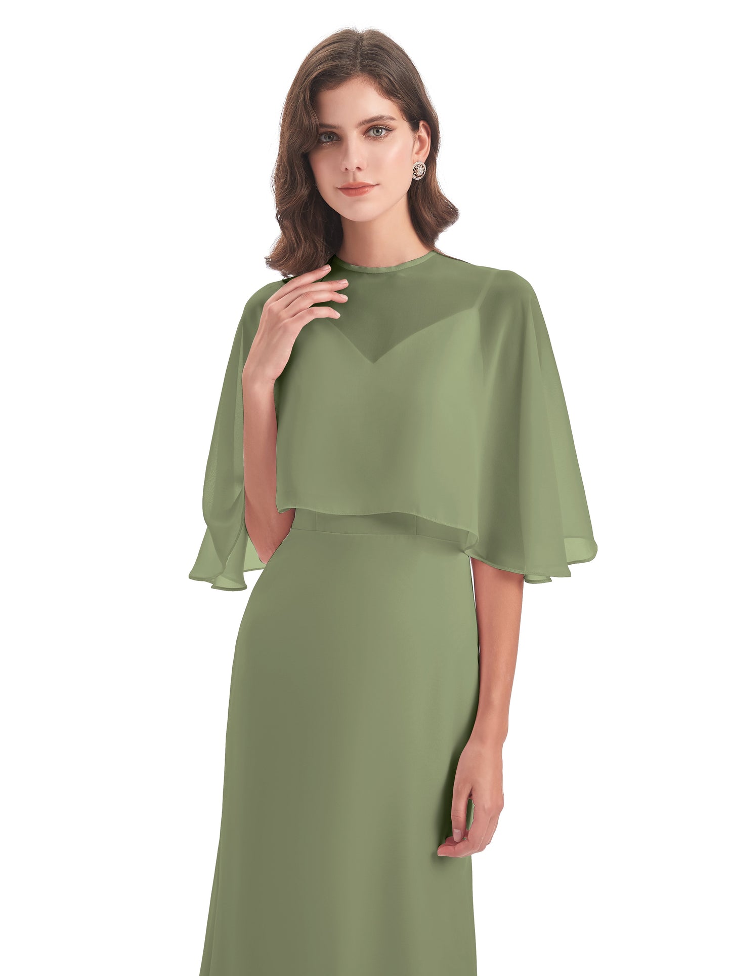 Tara Trumpet Spaghetti Straps Chiffon Long Bridesmaid Dresses