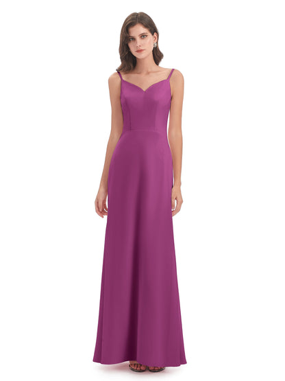 Tara Trumpet Spaghetti Straps Chiffon Long Bridesmaid Dresses