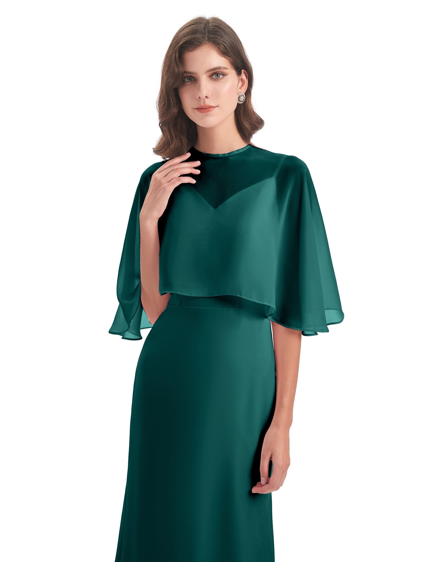 Tara Trumpet Spaghetti Straps Chiffon Long Bridesmaid Dresses