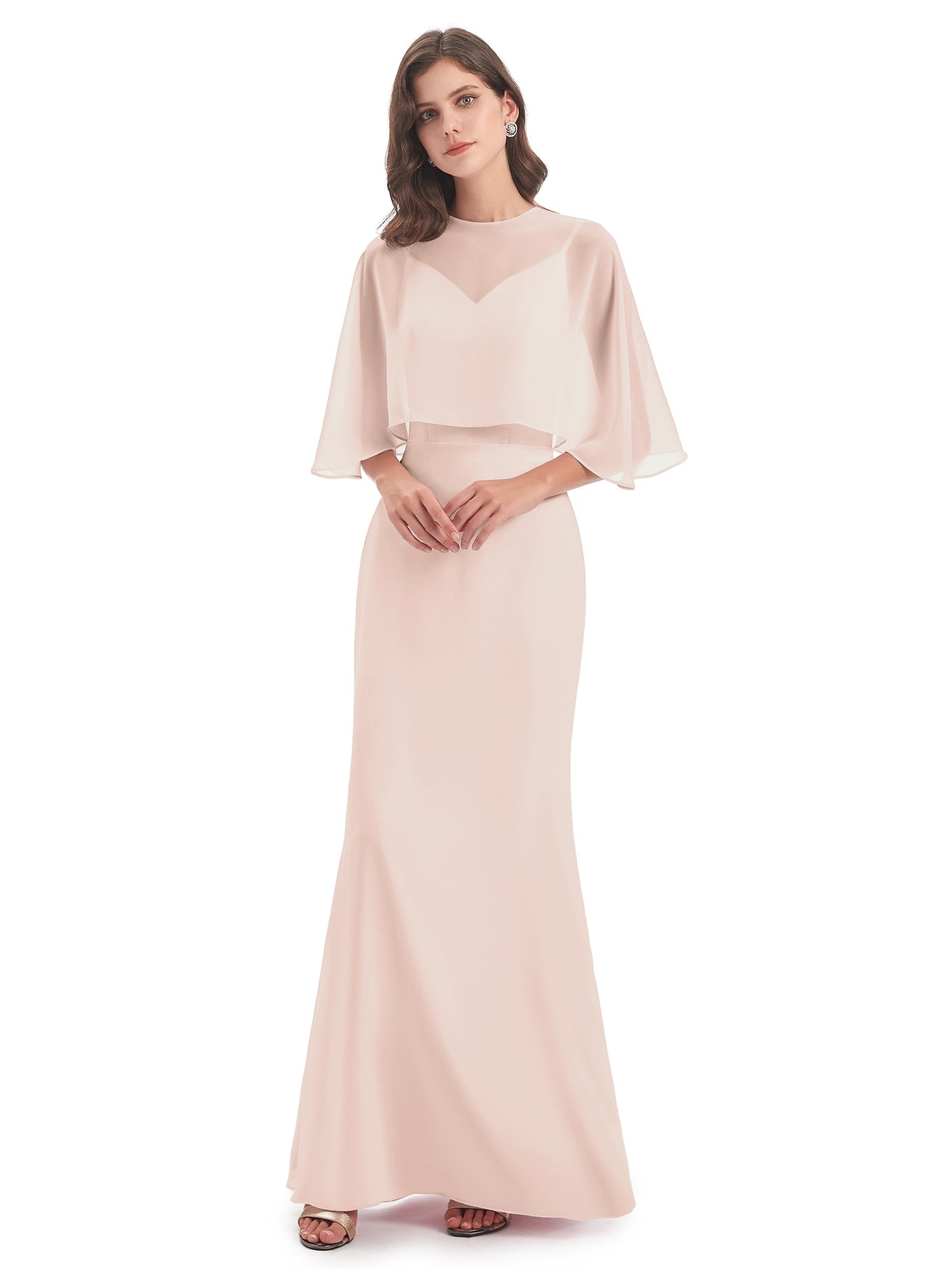 Tara Trumpet Spaghetti Straps Chiffon Long Bridesmaid Dresses