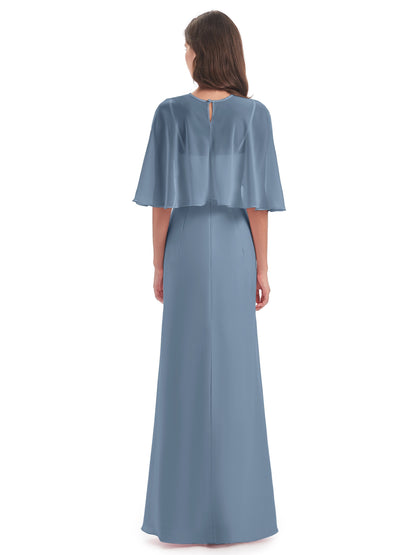 Tara Trumpet Spaghetti Straps Chiffon Long Bridesmaid Dresses