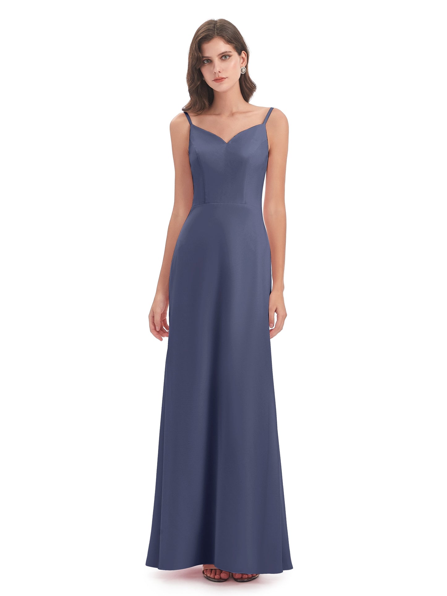 Tara Trumpet Spaghetti Straps Chiffon Long Bridesmaid Dresses
