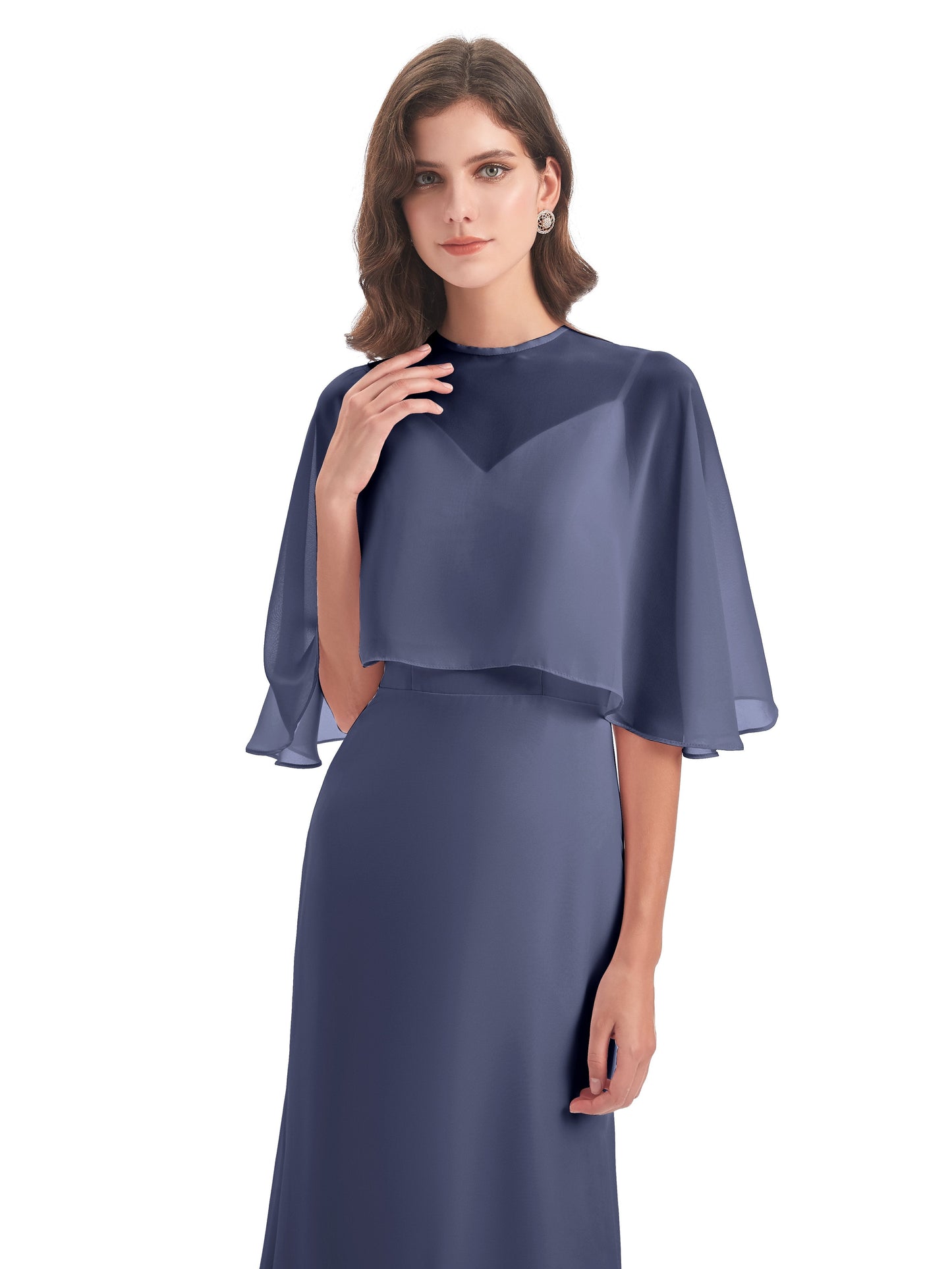 Tara Trumpet Spaghetti Straps Chiffon Long Bridesmaid Dresses