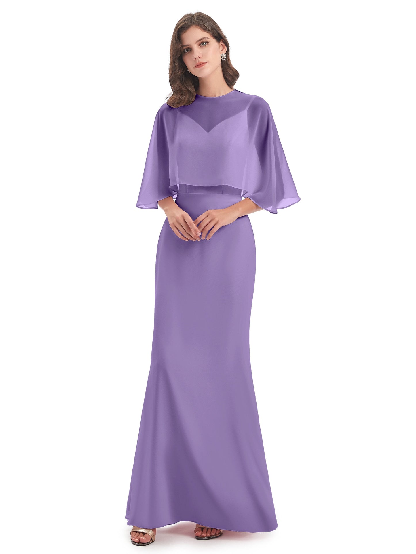 Tara Trumpet Spaghetti Straps Chiffon Long Bridesmaid Dresses