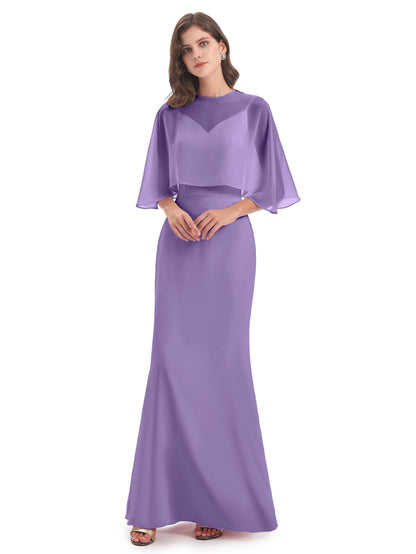 Tara Trumpet Spaghetti Straps Chiffon Long Bridesmaid Dresses