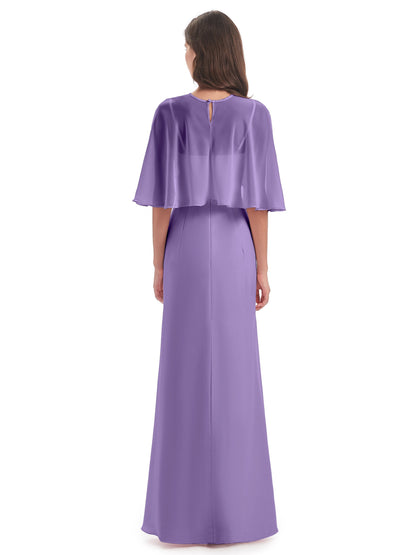 Tara Trumpet Spaghetti Straps Chiffon Long Bridesmaid Dresses