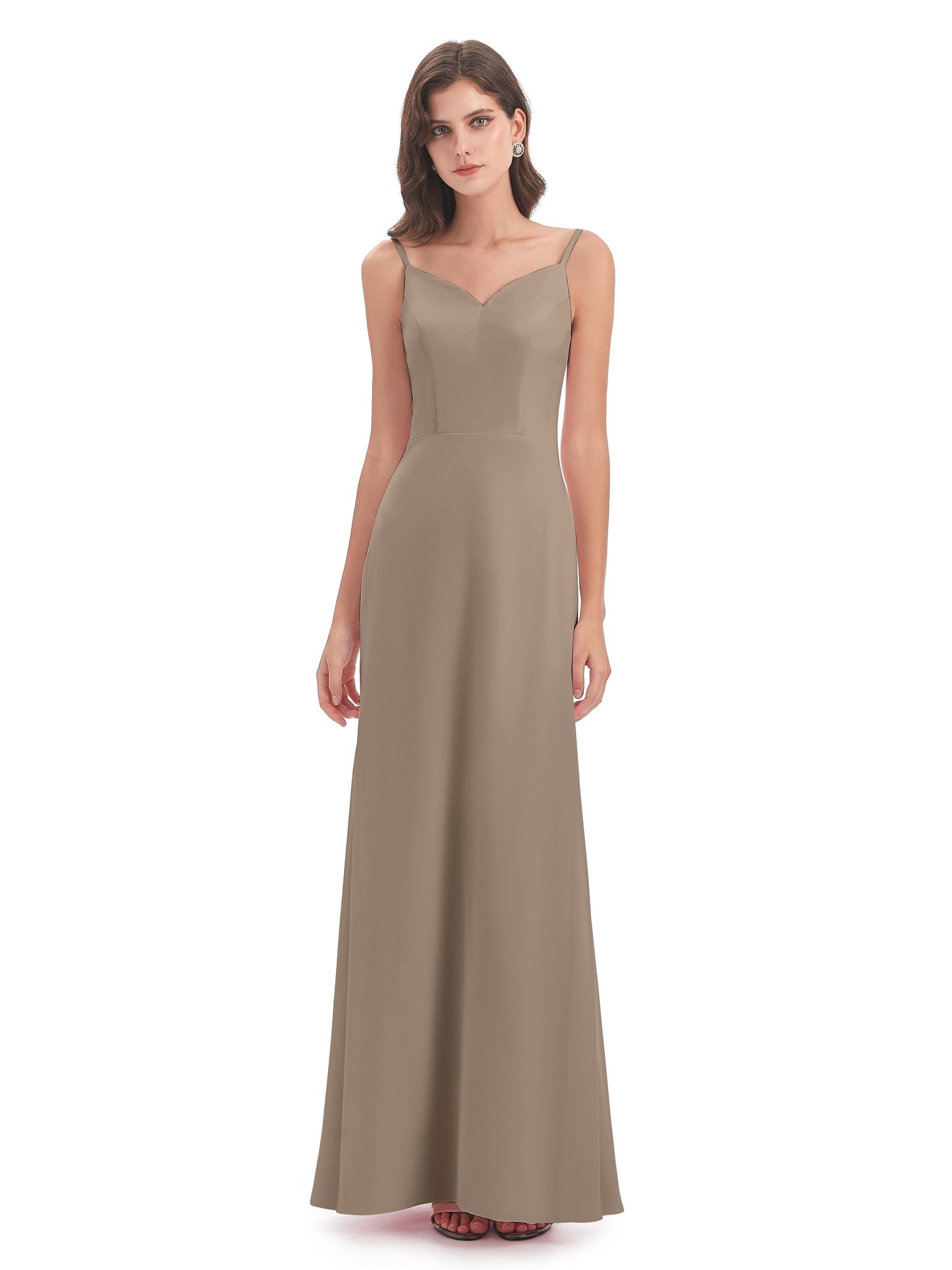 Tara Trumpet Spaghetti Straps Chiffon Long Bridesmaid Dresses