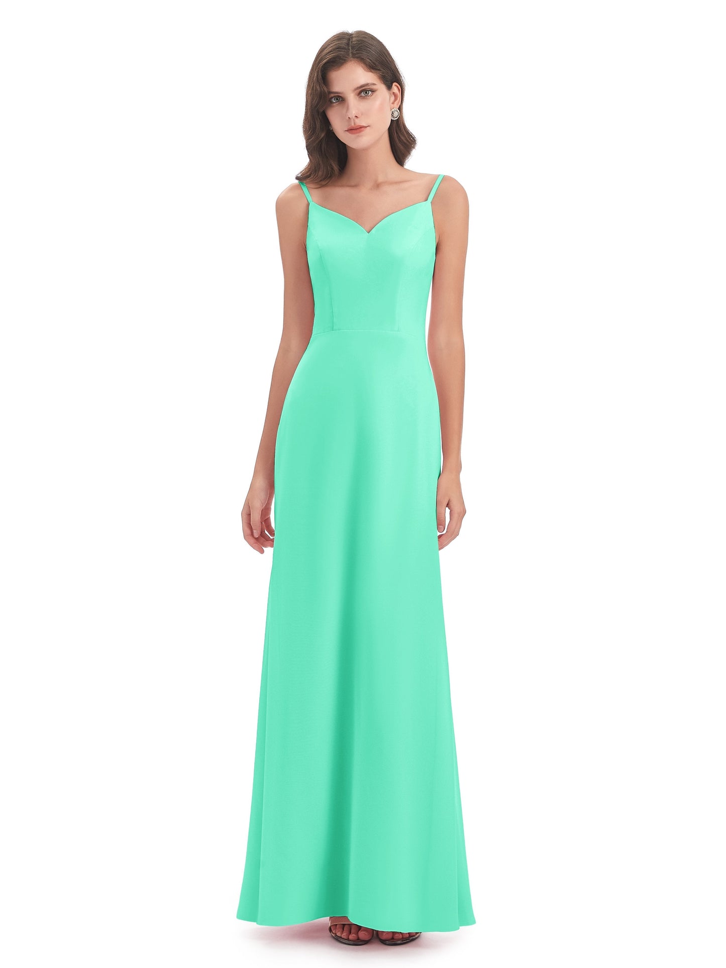 Tara Trumpet Spaghetti Straps Chiffon Long Bridesmaid Dresses