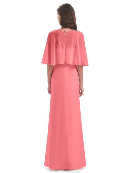 Tara Trumpet Spaghetti Straps Chiffon Long Bridesmaid Dresses