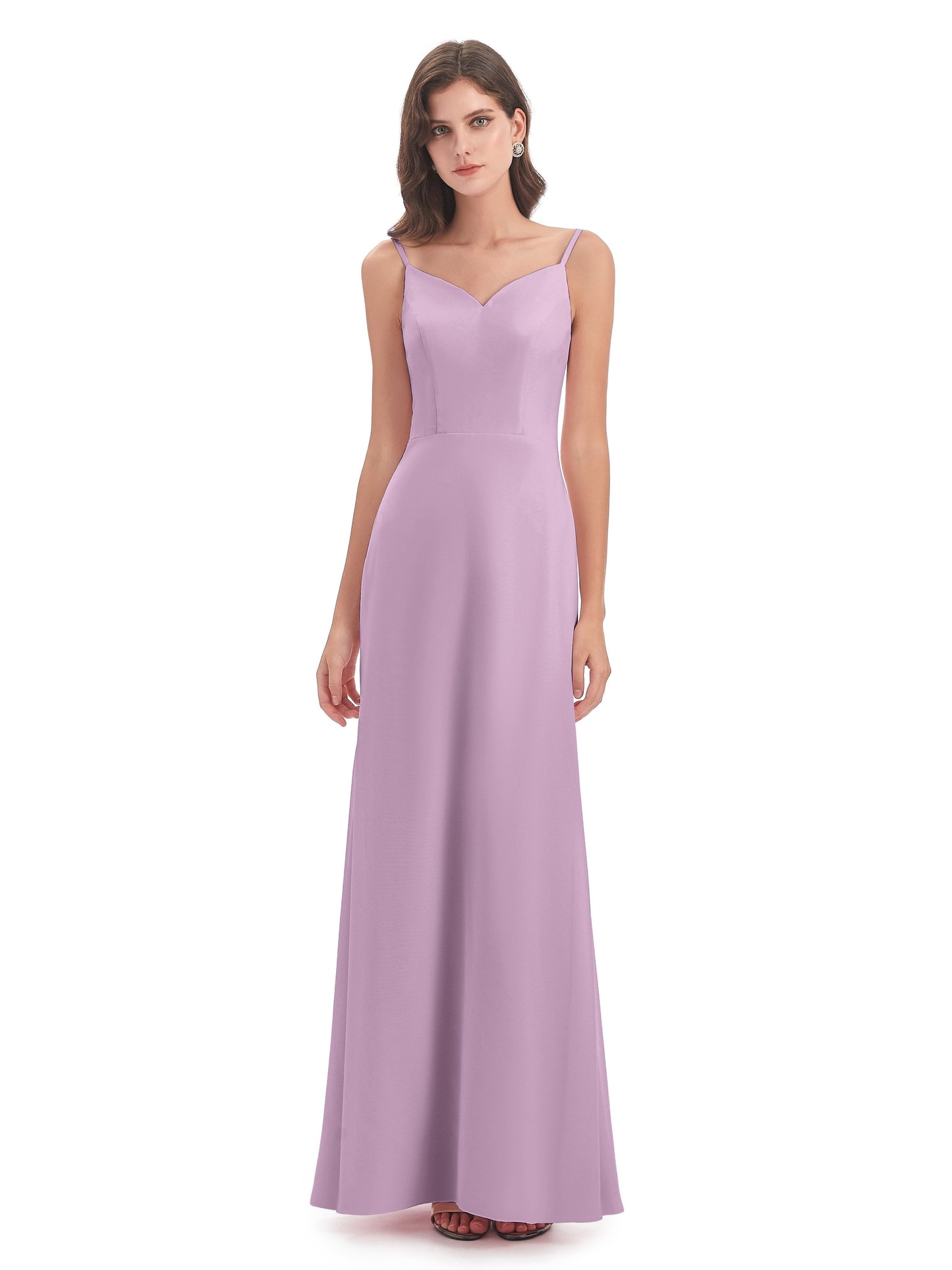 Tara Trumpet Spaghetti Straps Chiffon Long Bridesmaid Dresses