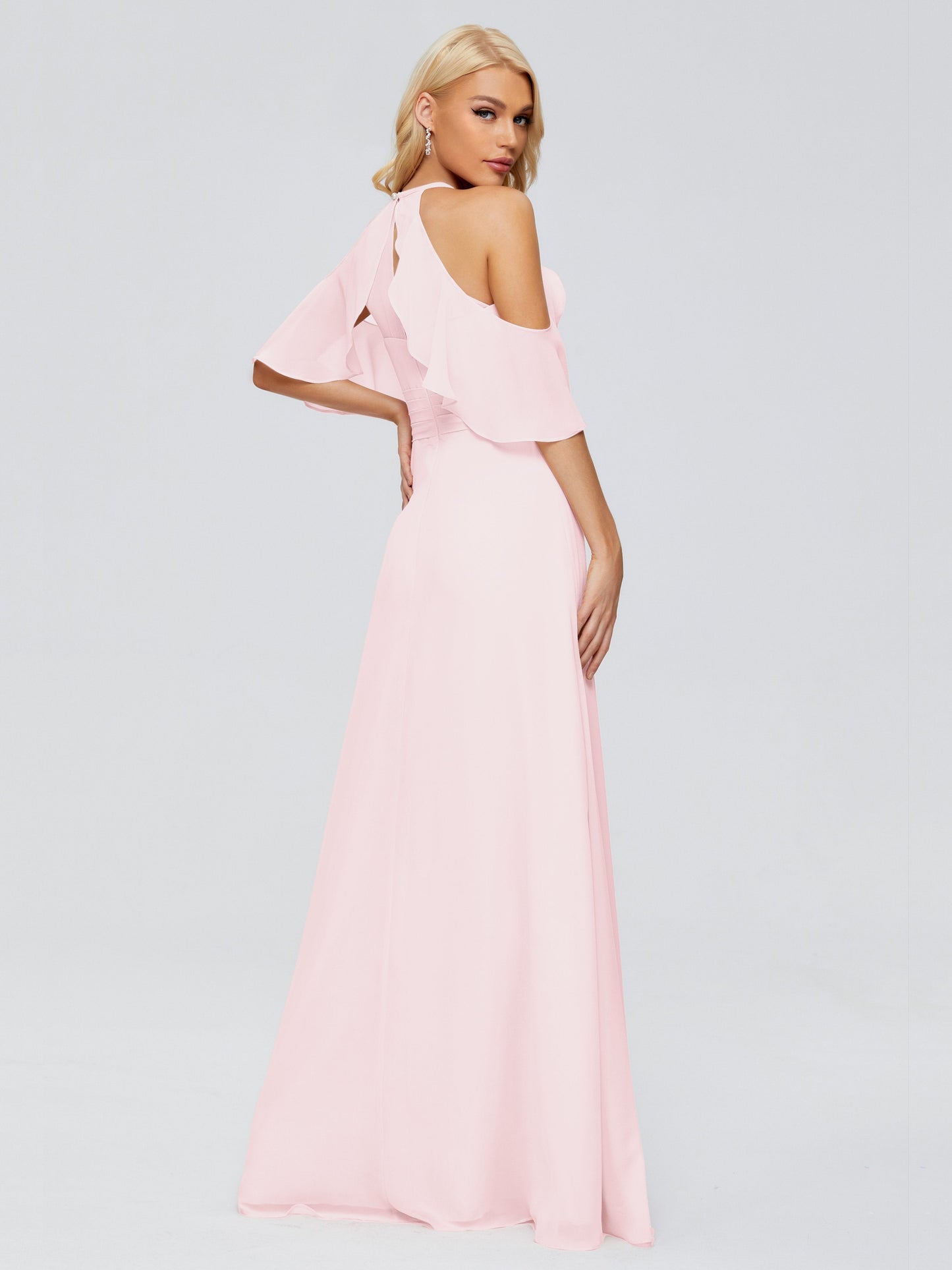 Taylor Off The Shoulder Split Chiffon Bridesmaid Dresses