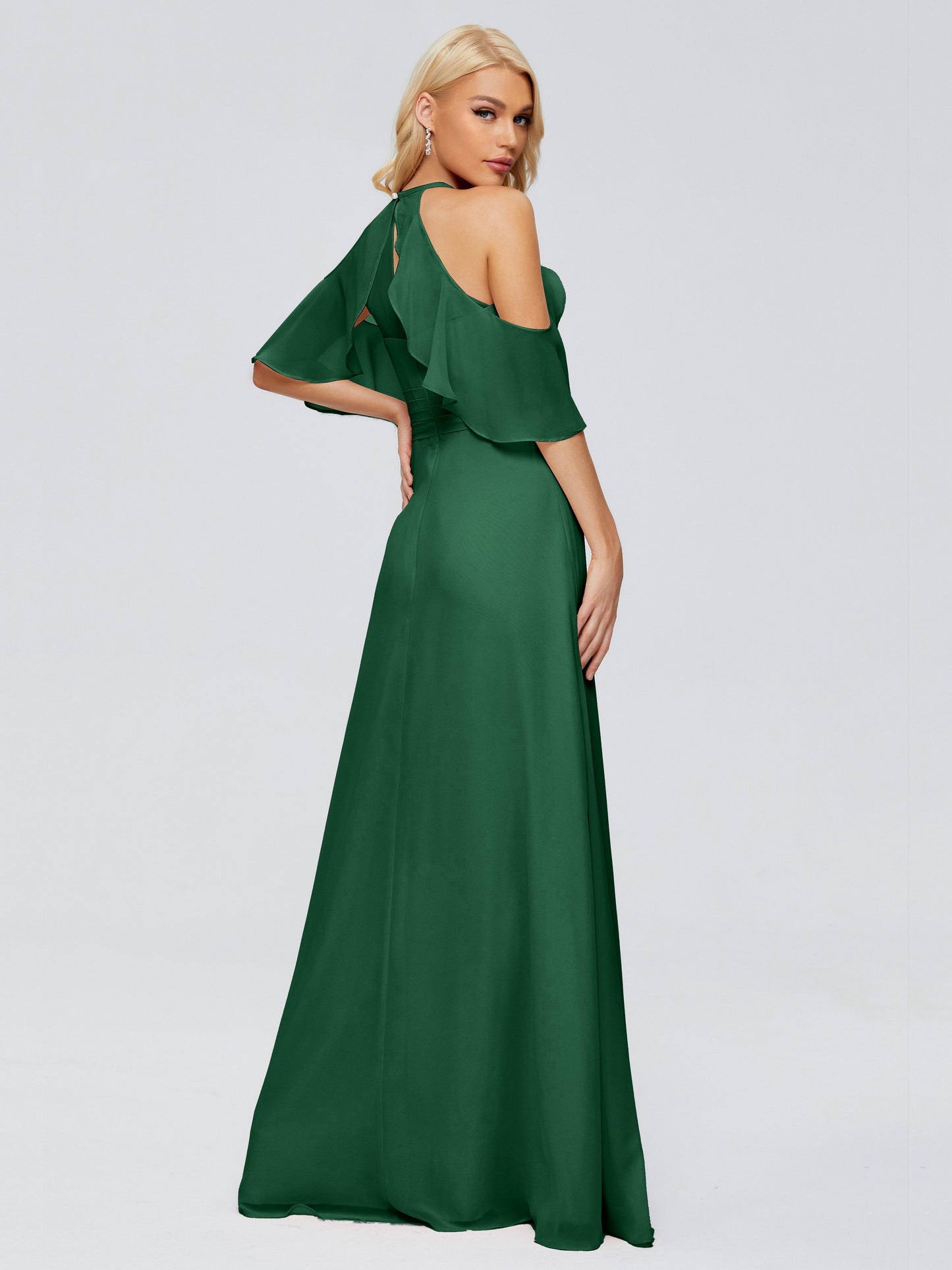 Taylor Off The Shoulder Split Chiffon Bridesmaid Dresses