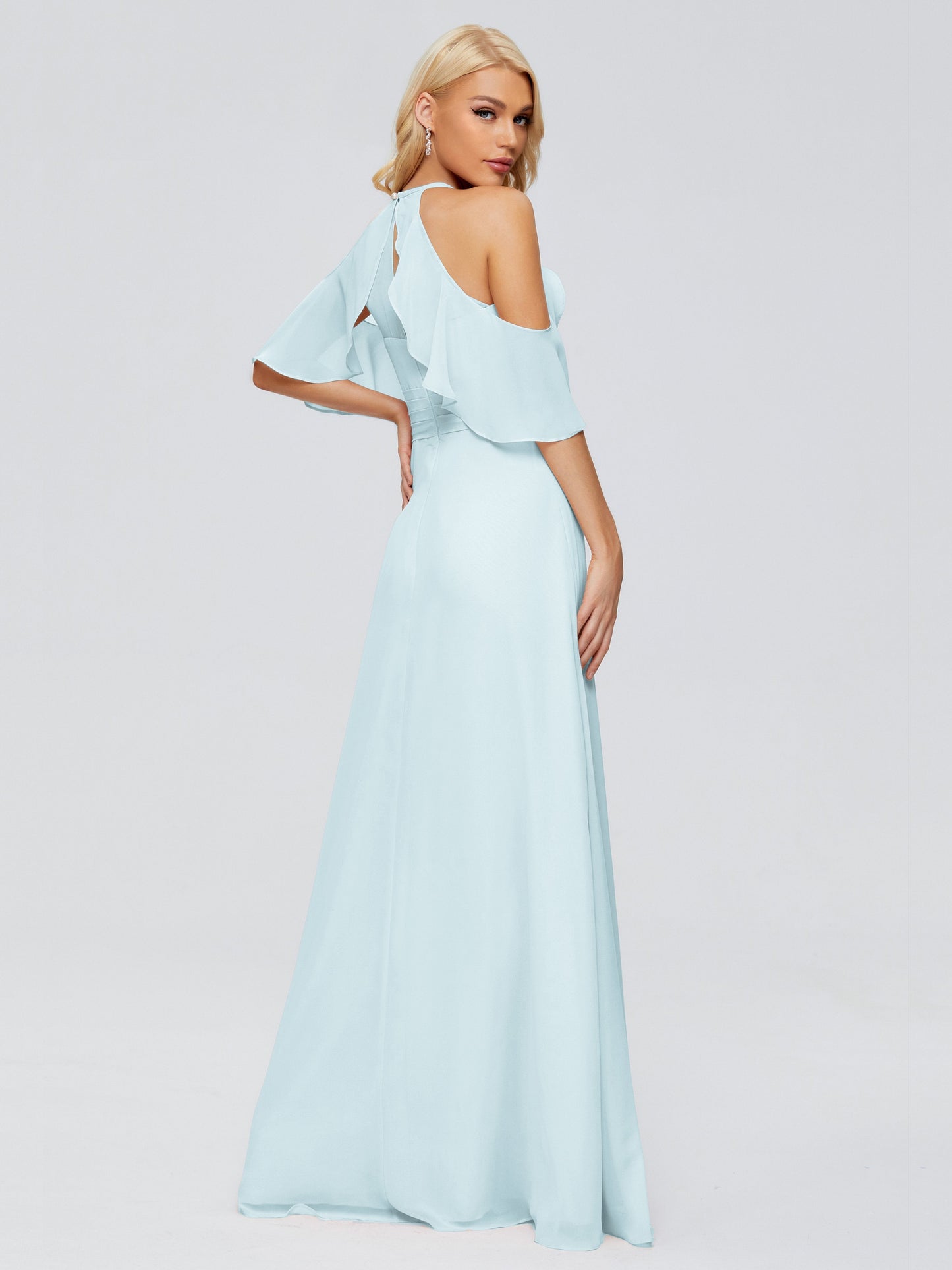Taylor Off The Shoulder Split Chiffon Bridesmaid Dresses