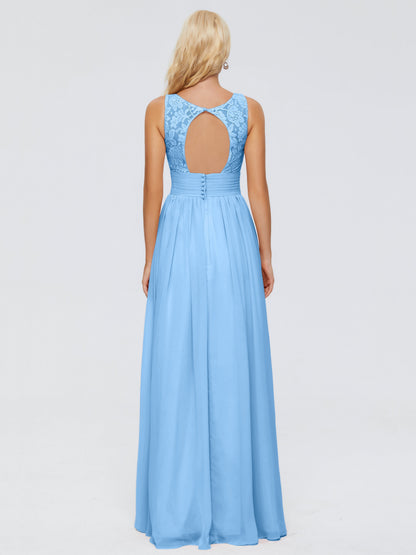 Valerie A-line V Neck Straps Chiffon Bridesmaid Dresses
