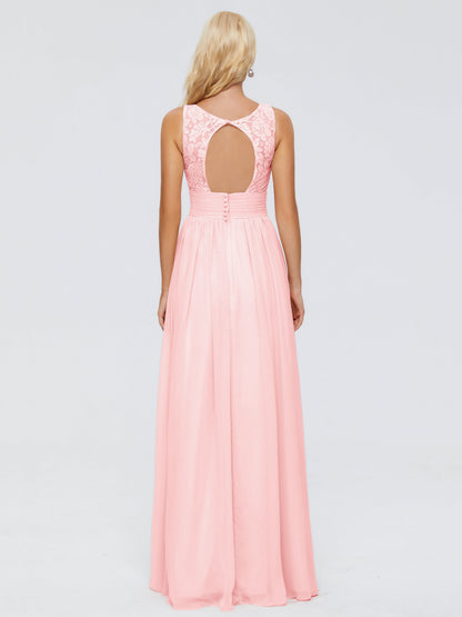 Valerie A-line V Neck Straps Chiffon Bridesmaid Dresses