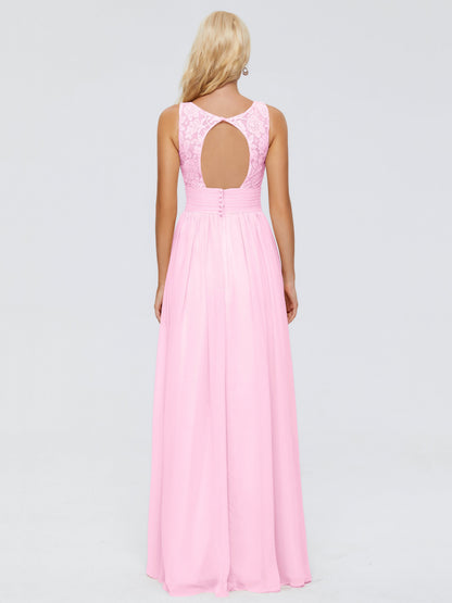 Valerie A-line V Neck Straps Chiffon Bridesmaid Dresses