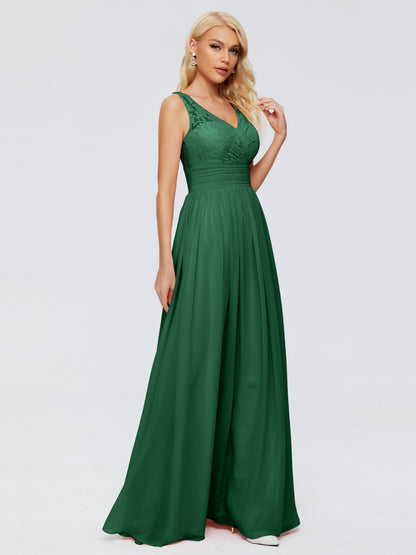 Valerie A-line V Neck Straps Chiffon Bridesmaid Dresses