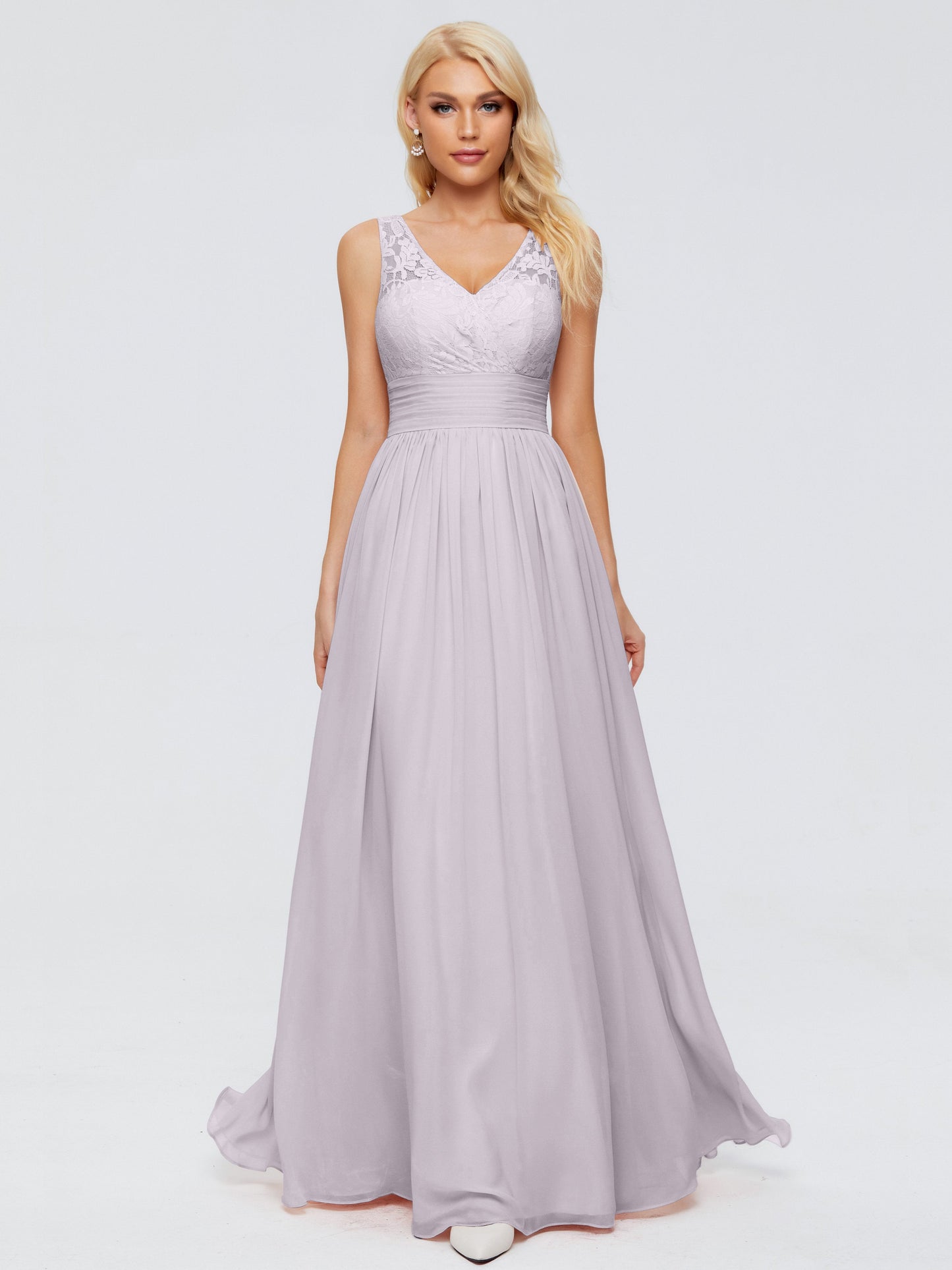 Valerie A-line V Neck Straps Chiffon Bridesmaid Dresses