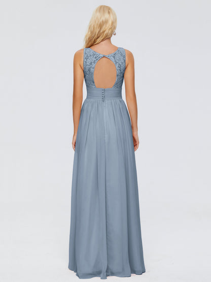 Valerie A-line V Neck Straps Chiffon Bridesmaid Dresses