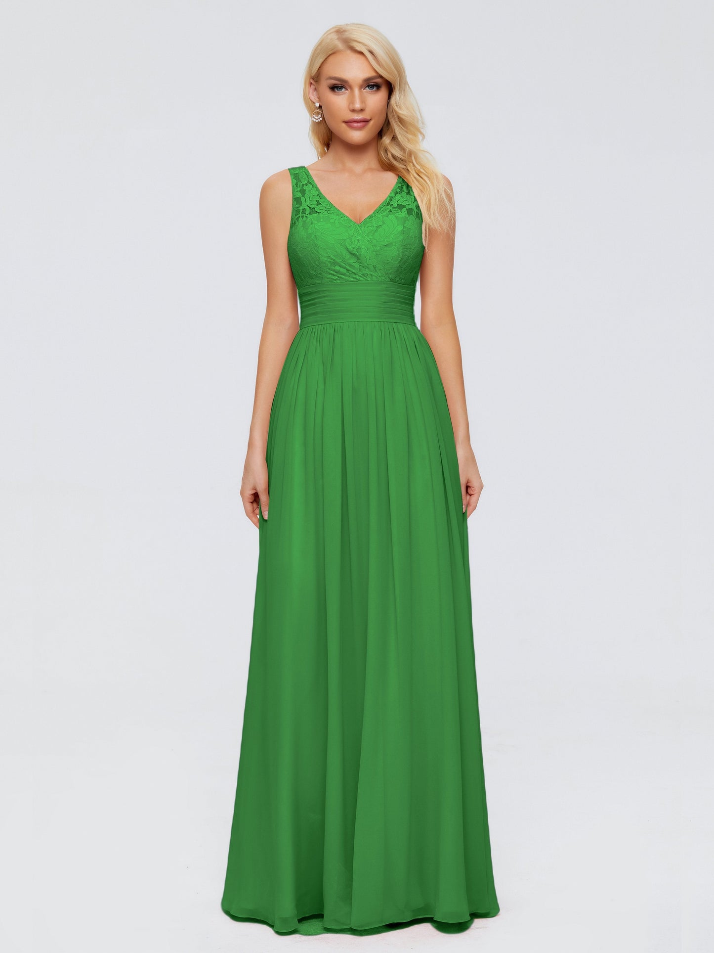 Valerie A-line V Neck Straps Chiffon Bridesmaid Dresses
