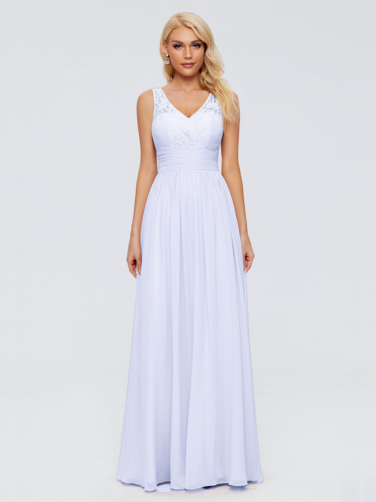 Valerie A-line V Neck Straps Chiffon Bridesmaid Dresses