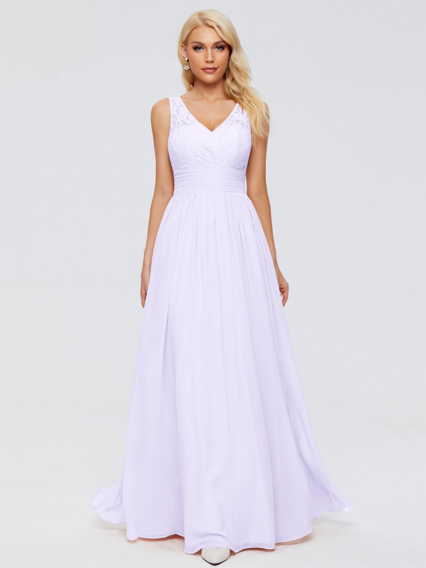 Valerie A-line V Neck Straps Chiffon Bridesmaid Dresses