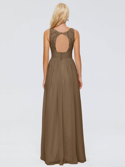 Valerie A-line V Neck Straps Chiffon Bridesmaid Dresses