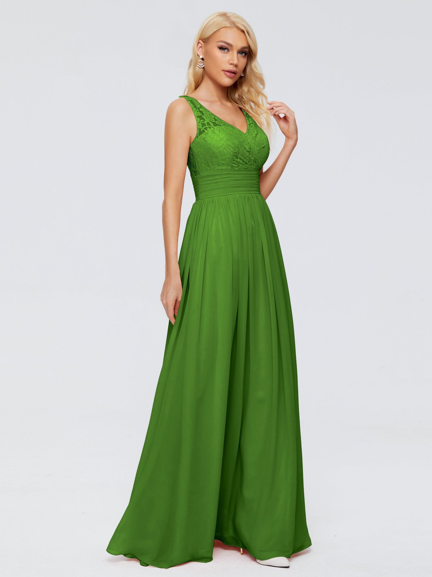 Valerie A-line V Neck Straps Chiffon Bridesmaid Dresses