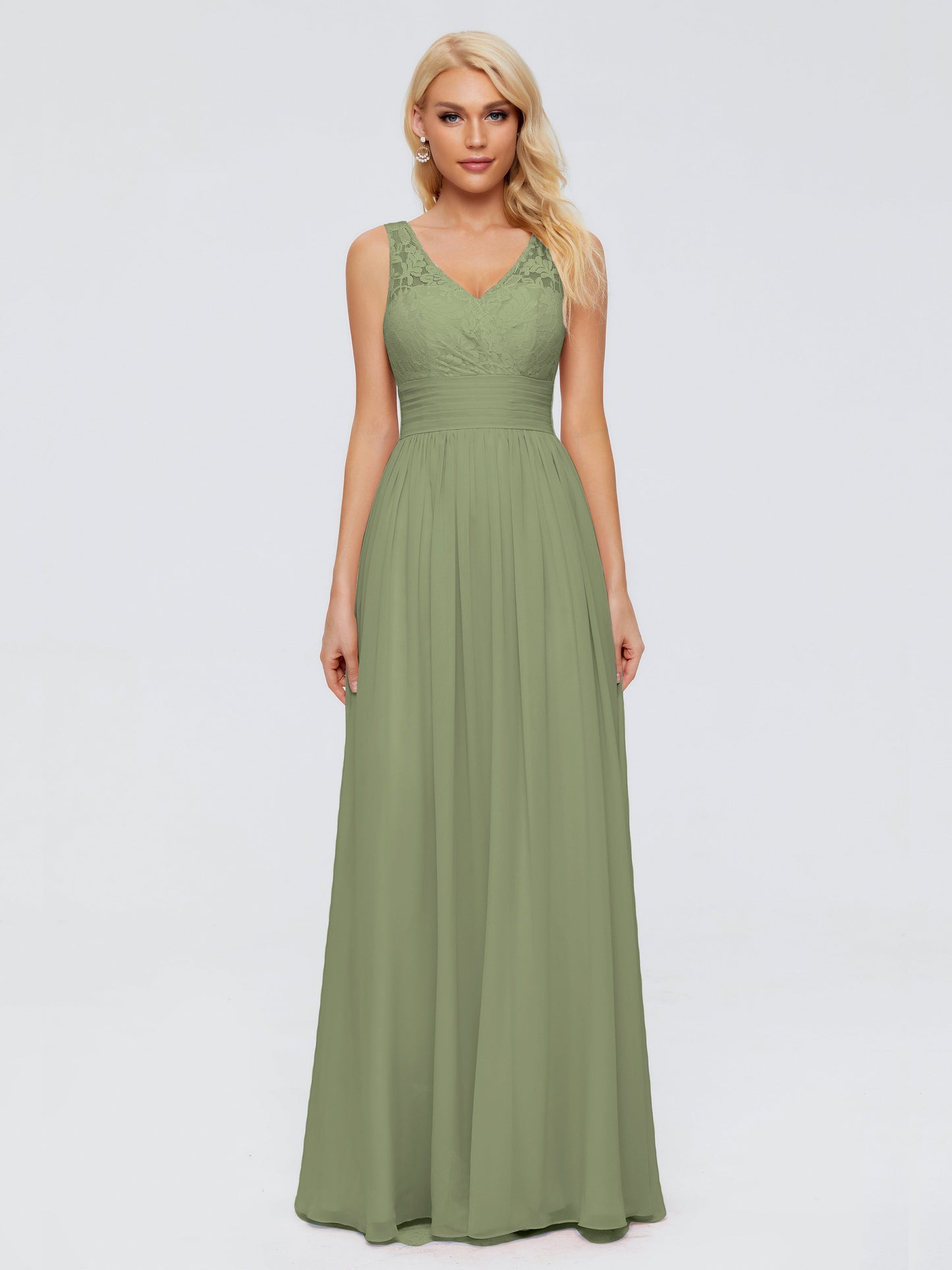Valerie A-line V Neck Straps Chiffon Bridesmaid Dresses
