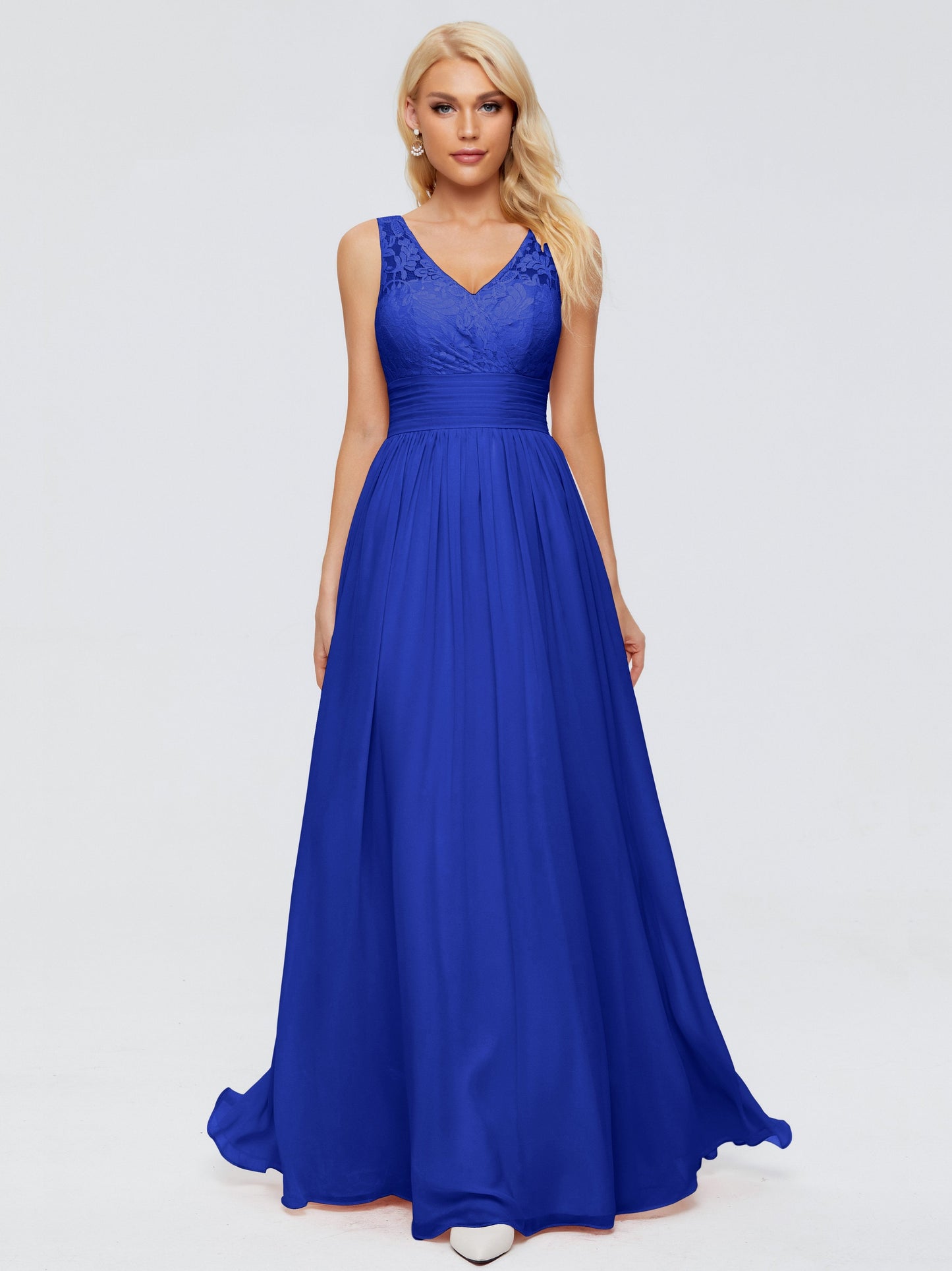 Valerie A-line V Neck Straps Chiffon Bridesmaid Dresses