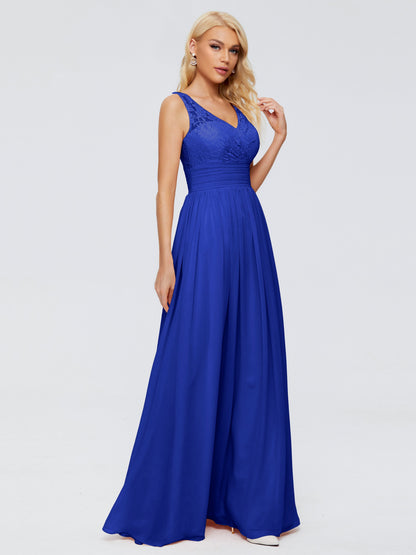 Valerie A-line V Neck Straps Chiffon Bridesmaid Dresses